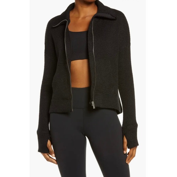 Sweaty Betty Jackets & Blazers - Sweaty‎ Betty Restful Boucle Jacket Full Zip Pockets Cozy Size M